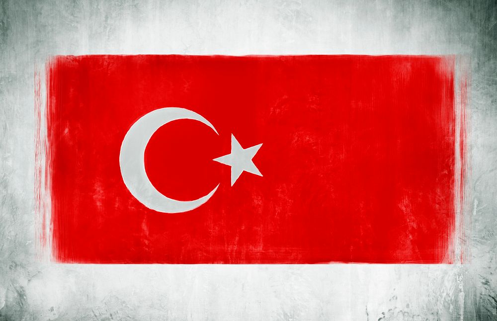 Illustration And Painting Of The National Flag Of Turkey