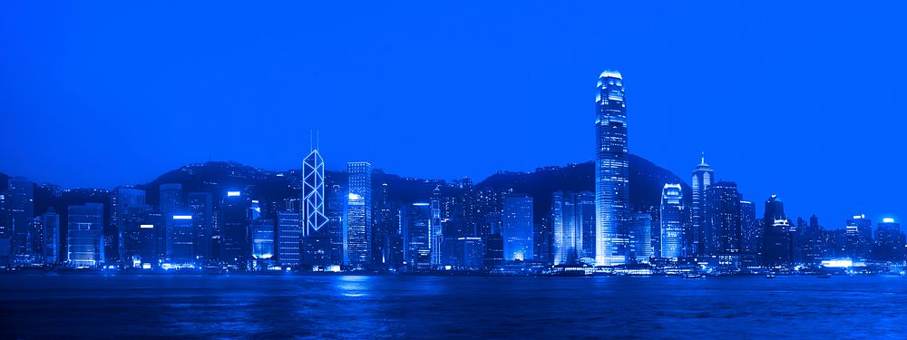 Hong Kong panorama at night.