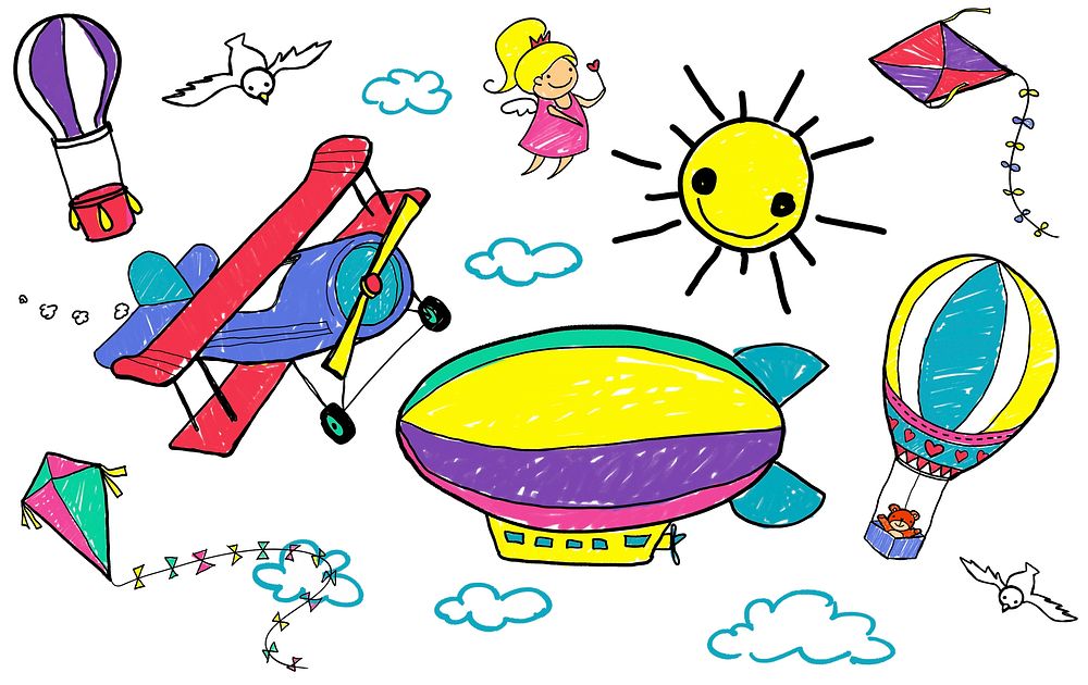 Drawing Artistic Childhood Kids Playful Concept