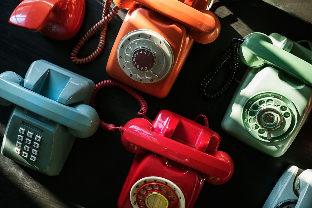 Retro colourful telephone shoot 