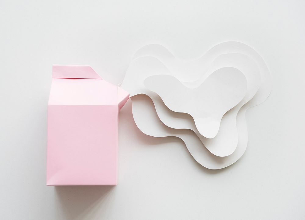 Milk Paper Craft Spilled Design Photo rawpixel