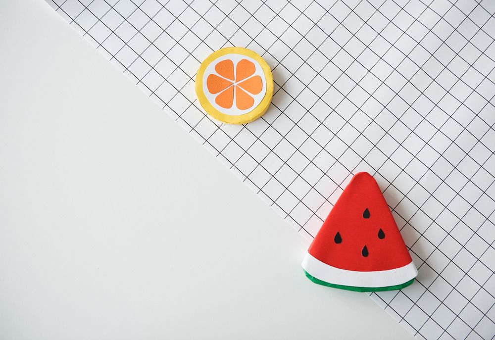 Lemon and watermelon paper shapes