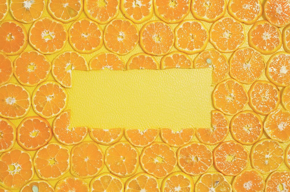 Round Orange Slices Fruit Copy Space