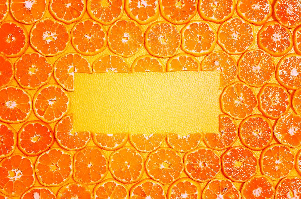 Round Orange Slices Fruit Copy Space