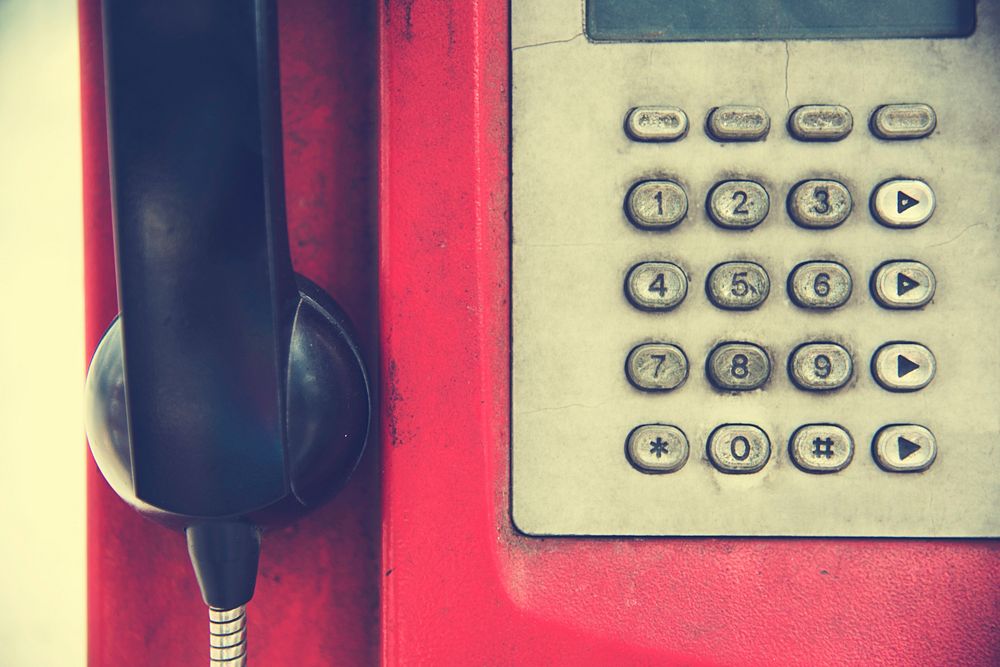 Old Rundown Red Payphone