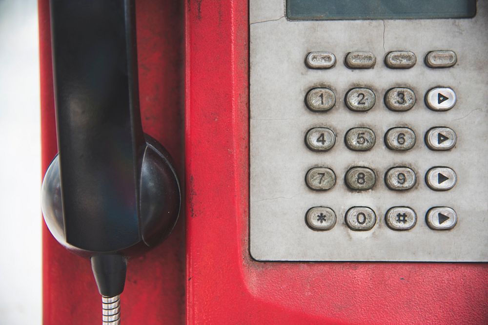 Old Rundown Red Payphone