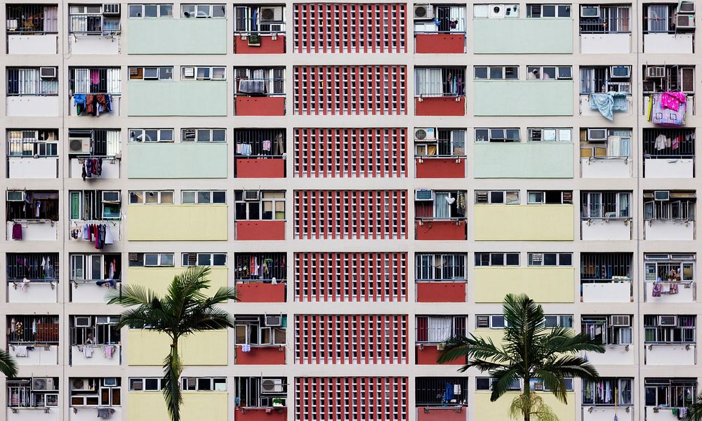 Colorful housing in Hong Kong