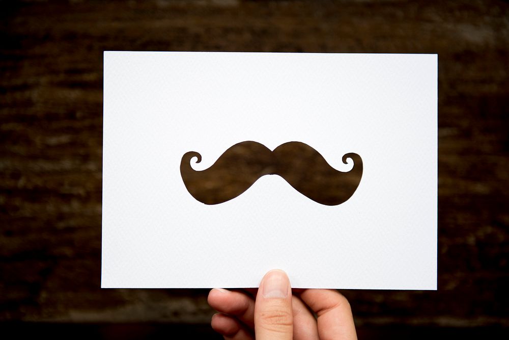 Hand Hold Mustache Paper Carving