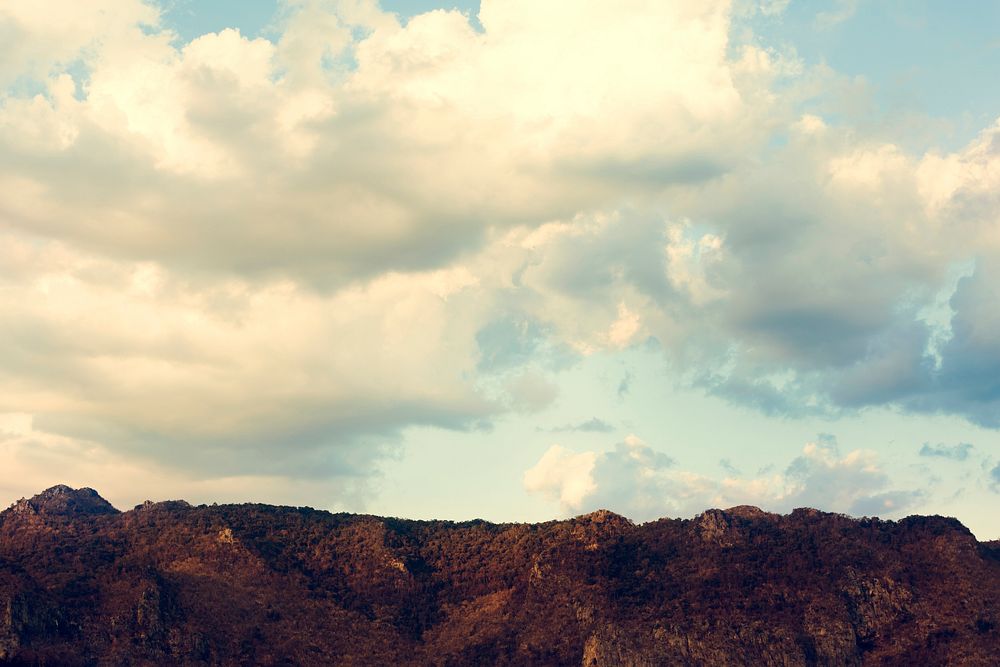 Cloudscape above the mountain in nature