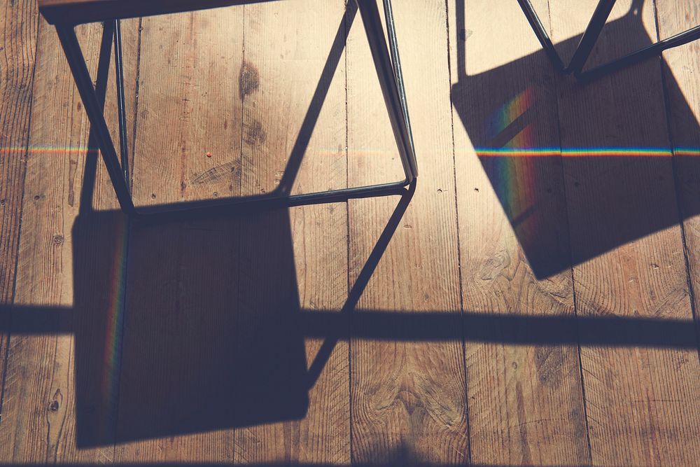 Shadow of chair and wooden plank