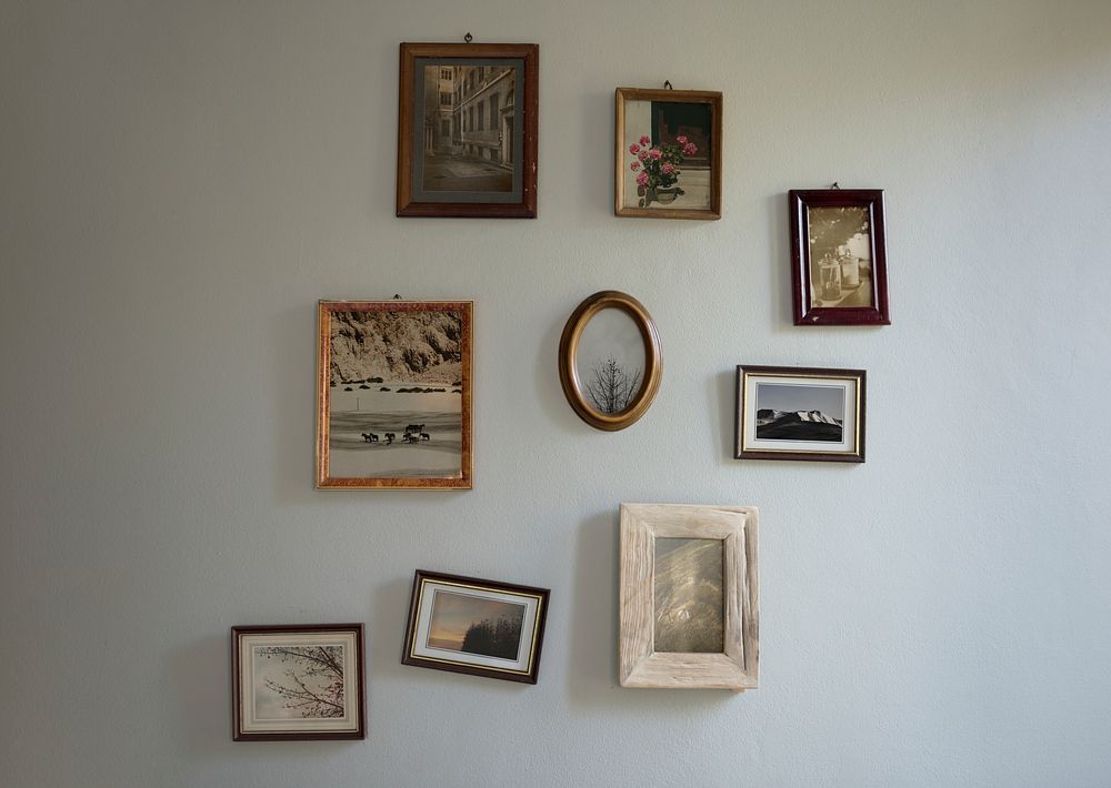 Vintage frames on a wall
