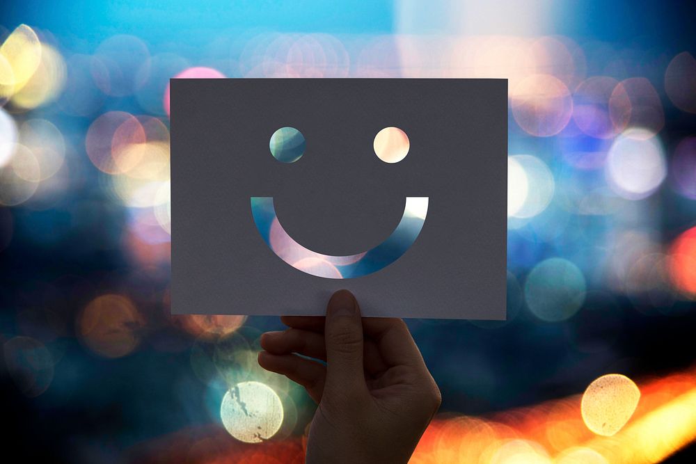 Happines cheerful perforated paper smiley face