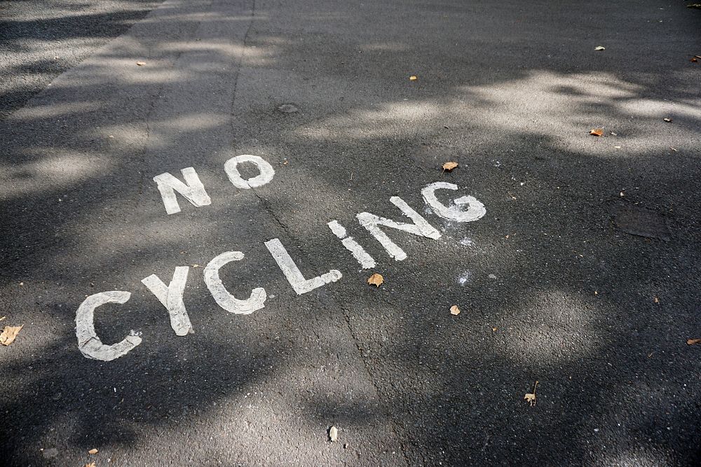 No Cycling Path Pedestrain Sign Urban Warning