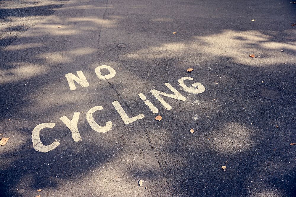 No Cycling Path Pedestrain Sign Urban Warning
