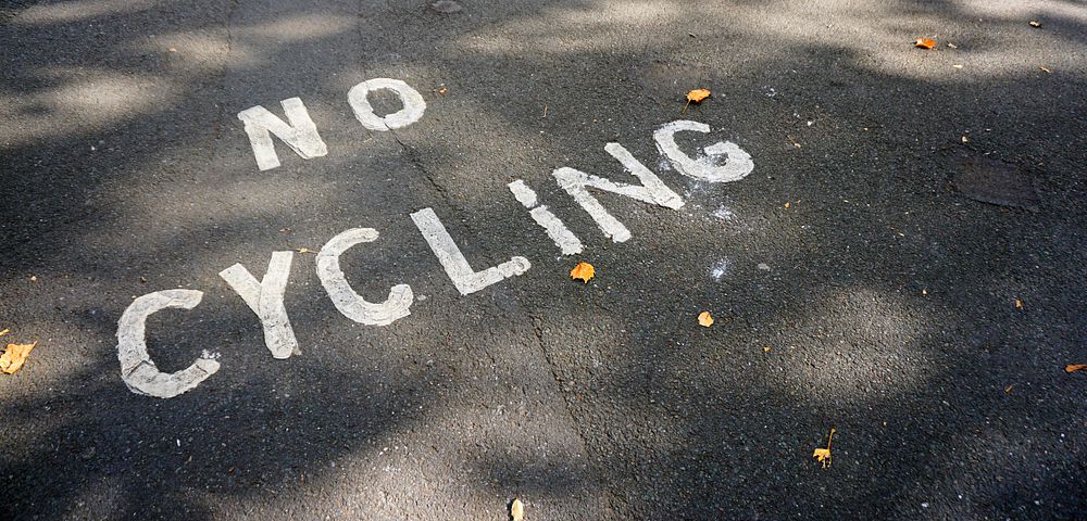 No Cycling Bicycle Bike Park Safe Path Forbidben