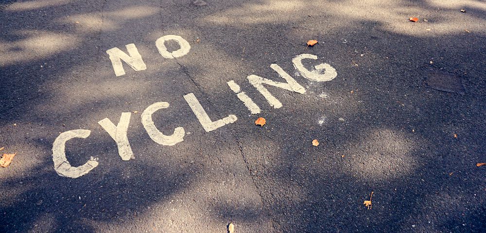 No Cycling Bicycle Bike Park Safe Path Forbidben