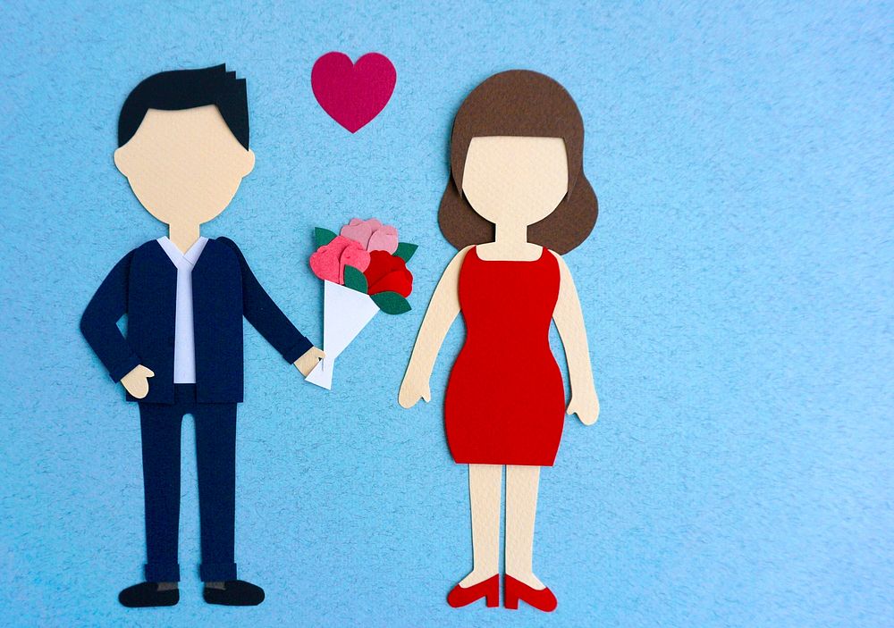 Valentine's Day Couple Lover Paper Mockup