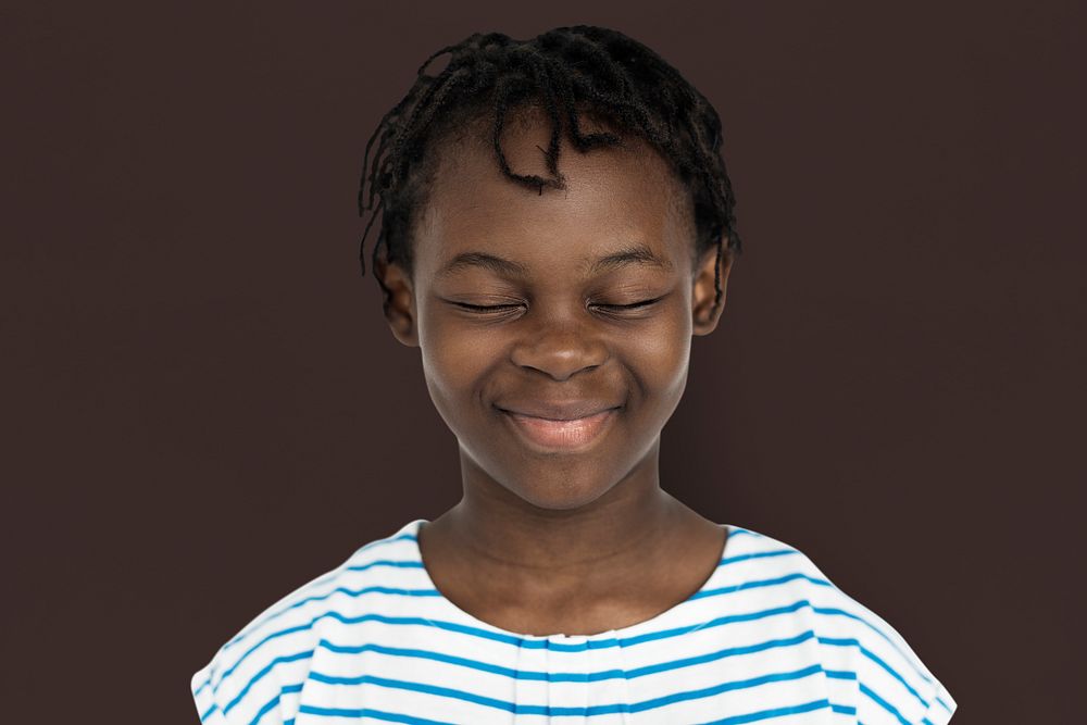 Cheerful Girl Standing Smiling  Concept