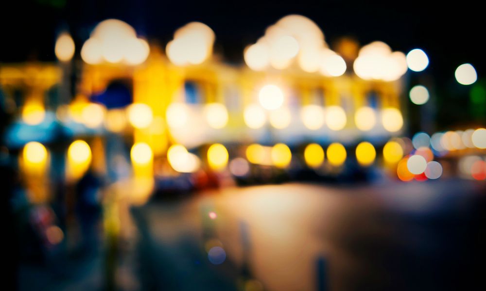City Light Nightlife Defocused Blurred Glowing Abstract Concept