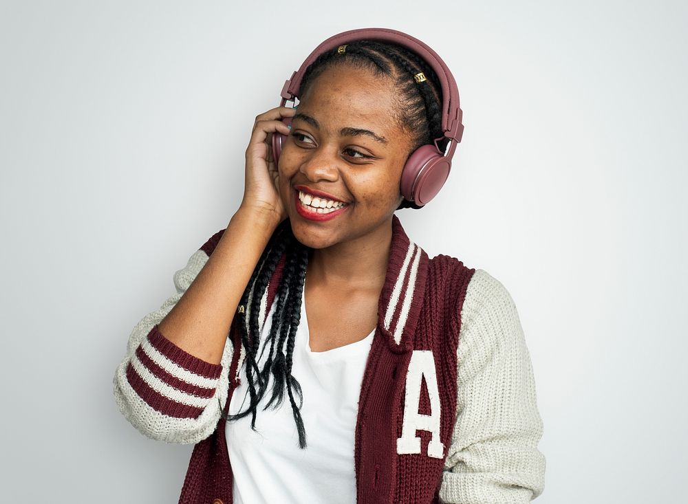 African Woman Casual Lifestyle Headphones Music Concept