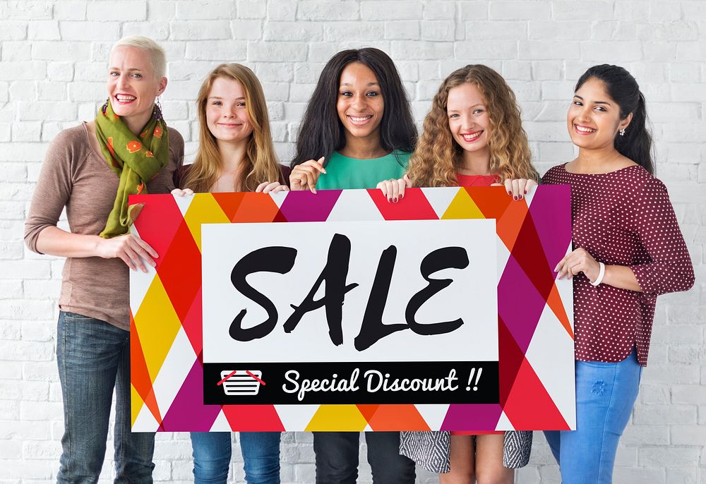Group of Women Sales Promotion Special Discount Concept