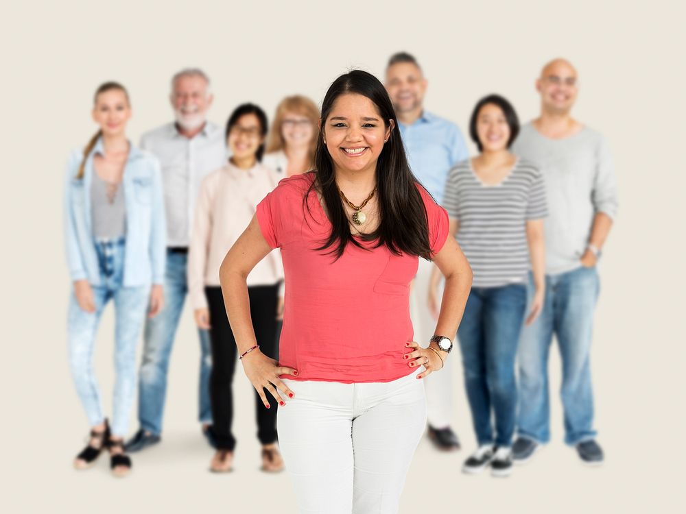Group of Diversity People Together Set Studio Isolated