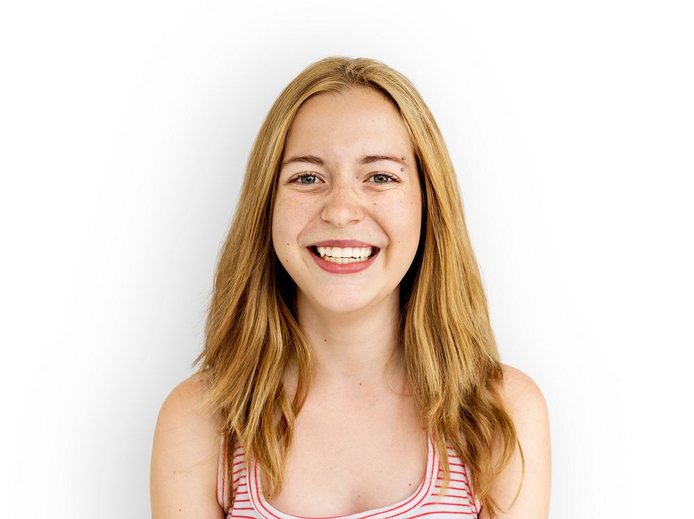 Young Woman Smiling Cheerful Concept