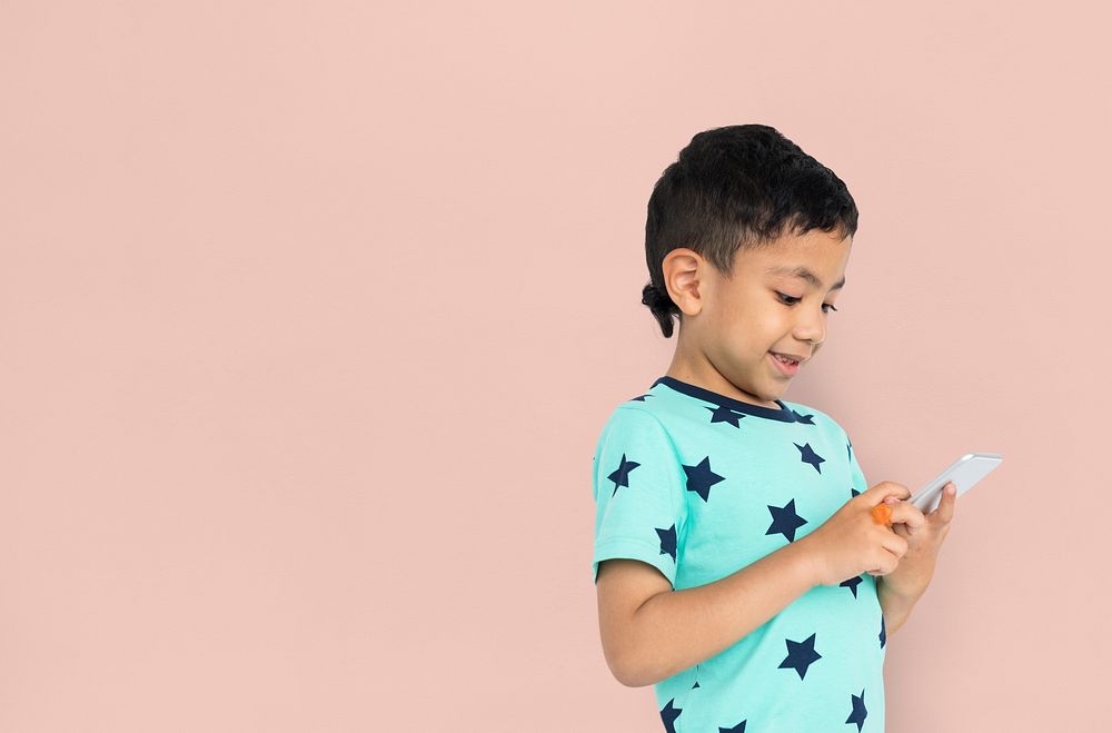 Little Boy Holding Phone Concept