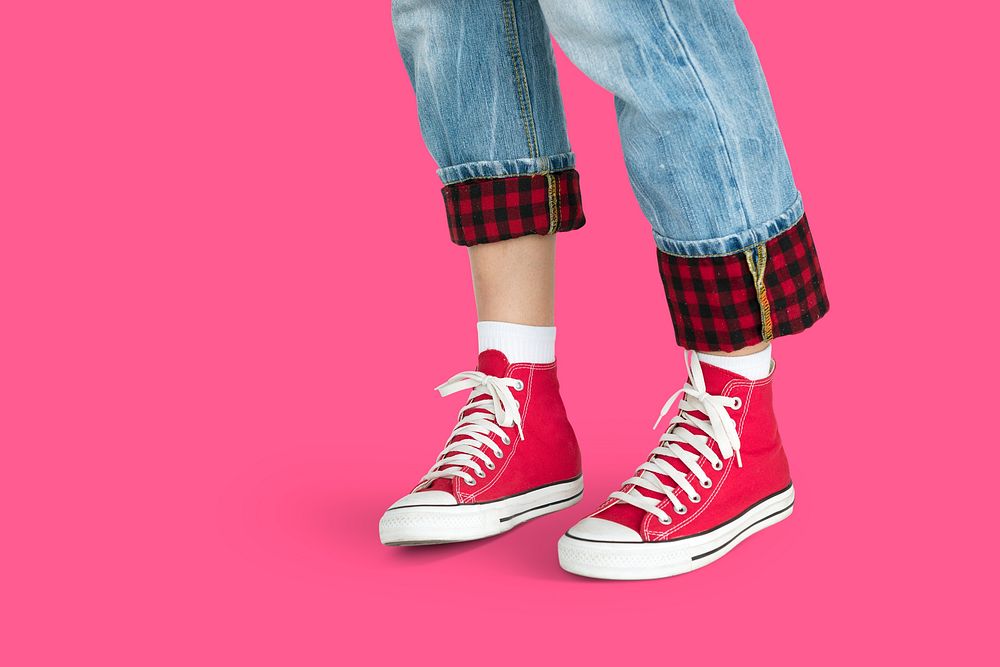 Red Sneakers Jeans Studio Concept