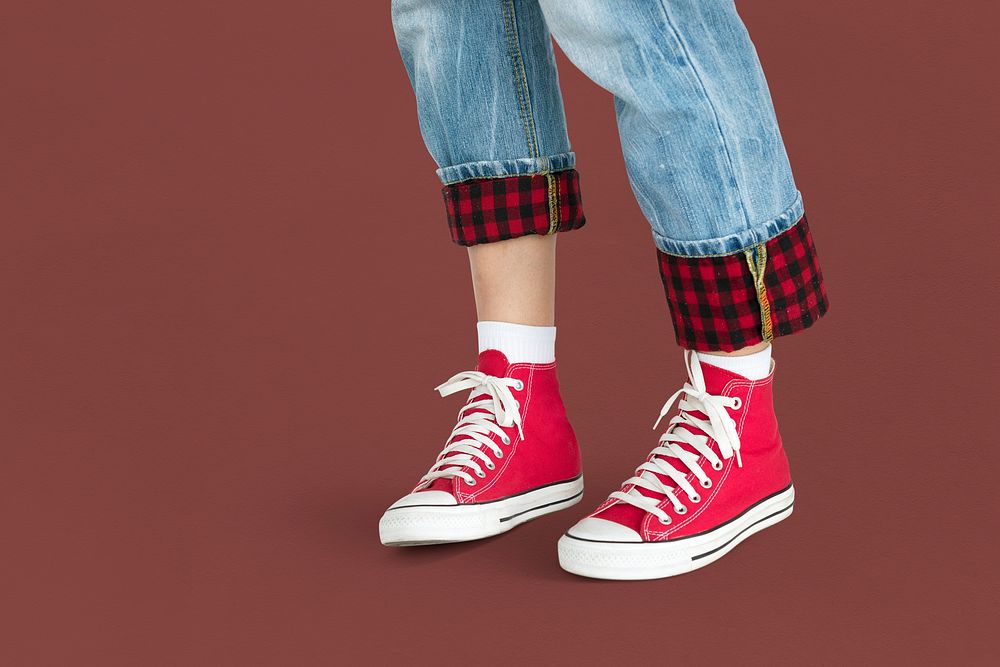 Red Sneakers Jeans Studio Concept