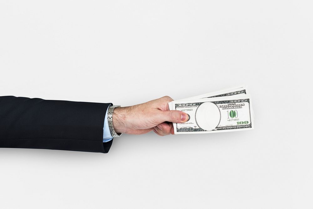 Human Hand Holding Dollar Bill Finance Payment