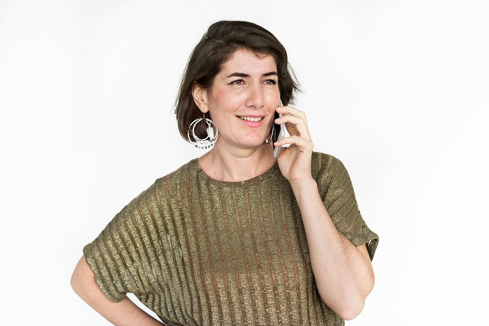 Woman Mobile Phone Telecommunication Talking Concept