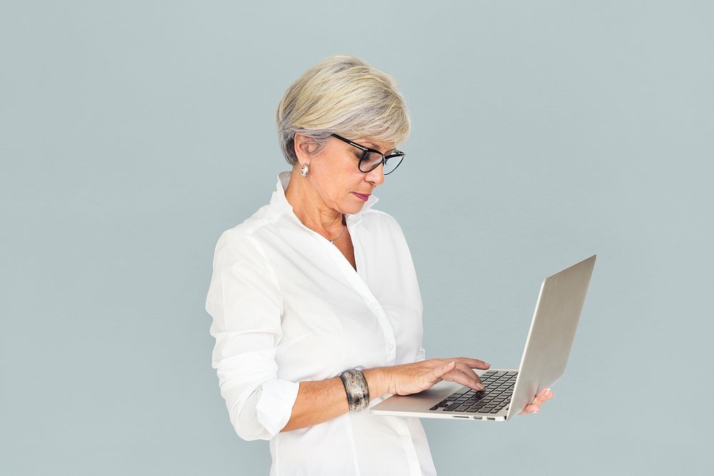 Caucasian Business Woman Laptop Unhappy