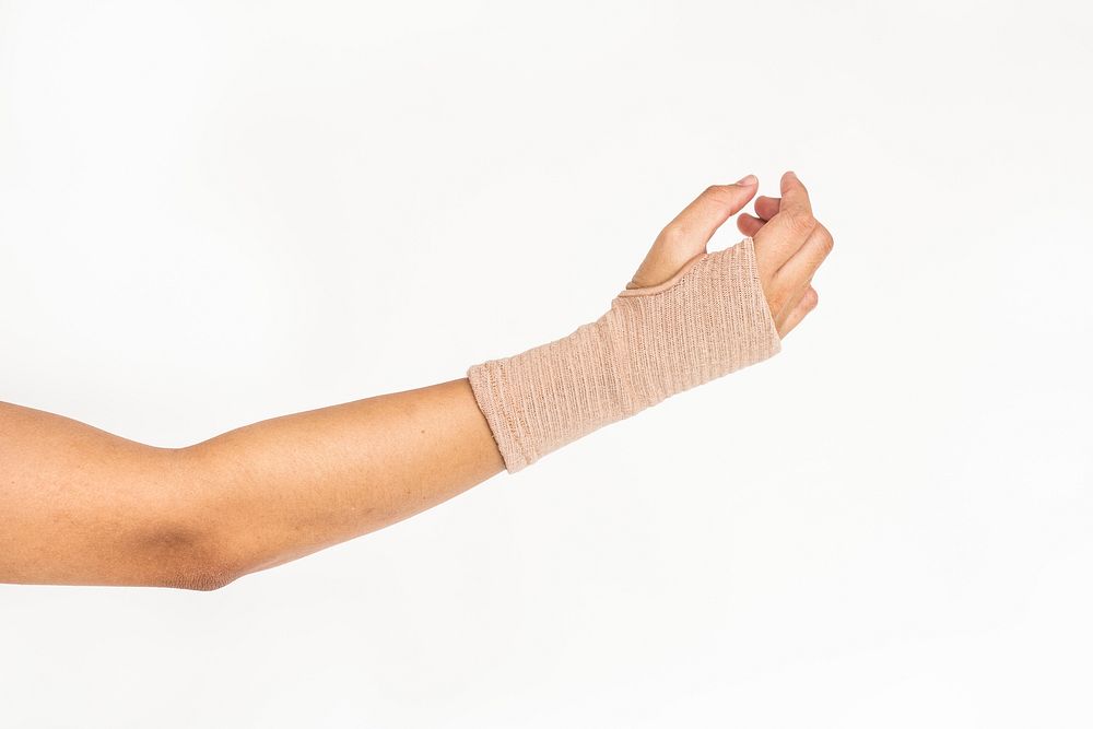 Female Bandage Hand Injury Concept
