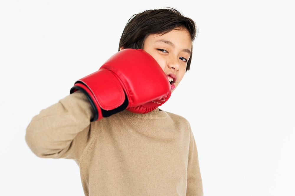Boy Boxing Glove Hobby Concept