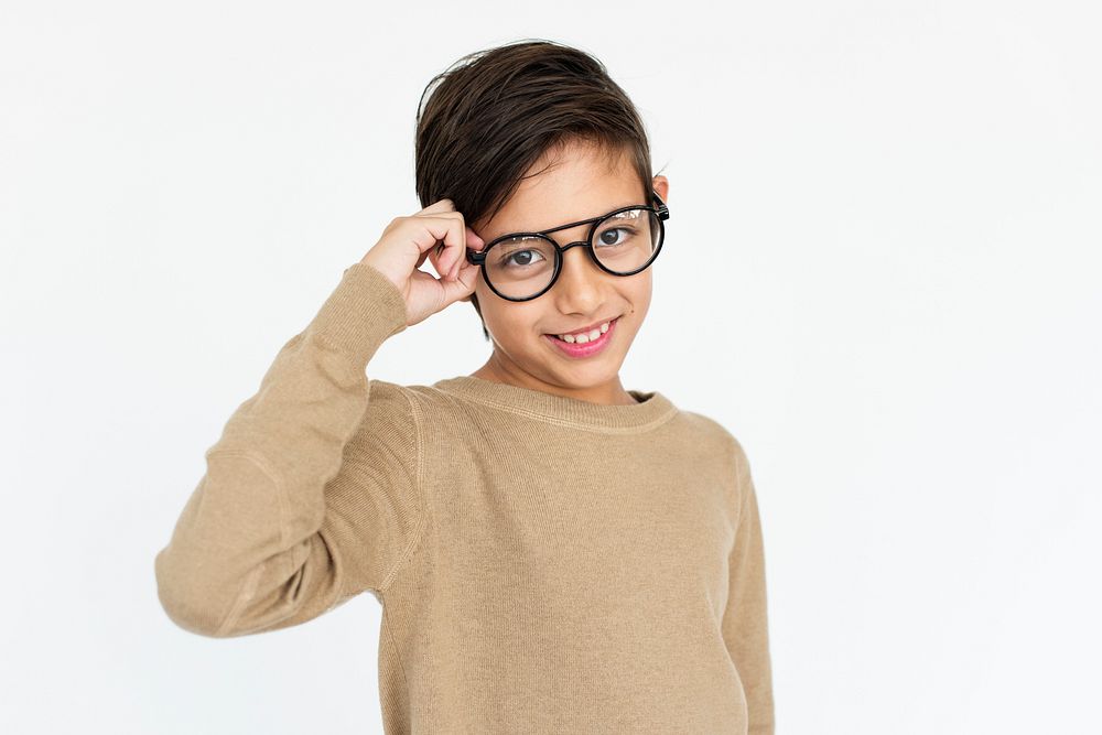 Boy Wear Glasses Nerd Concept
