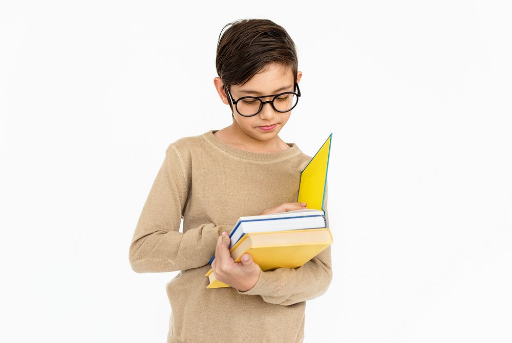 Boy Student Reading Book Education Concept