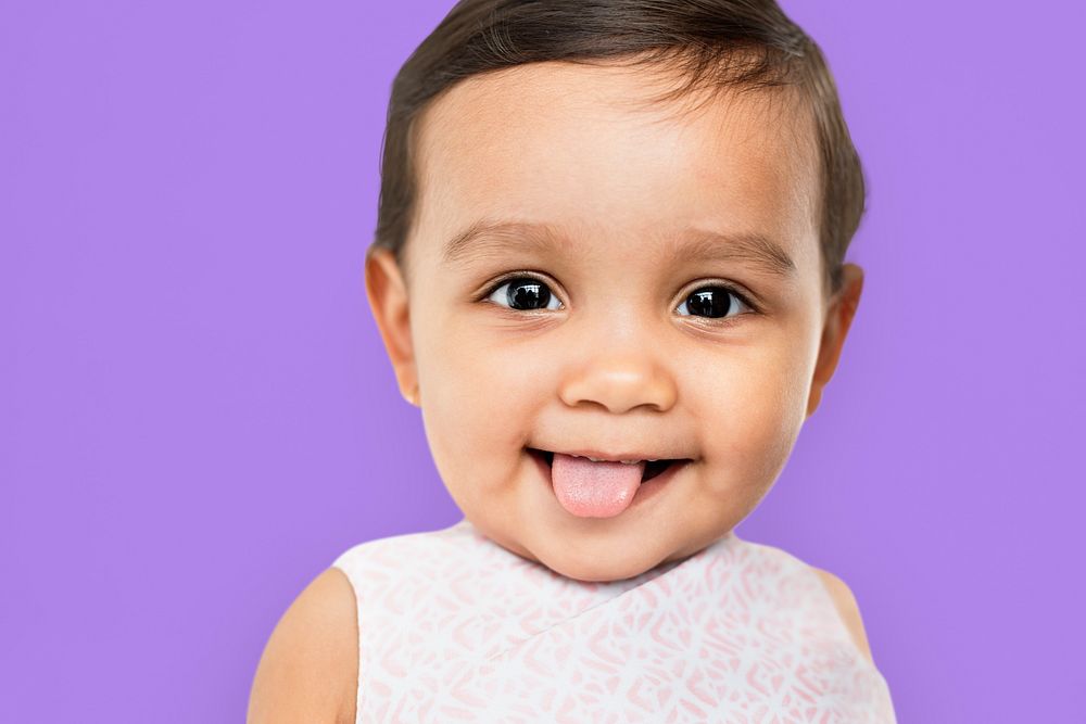 Cheerful Little Girl Happy Smiling Studio Concept