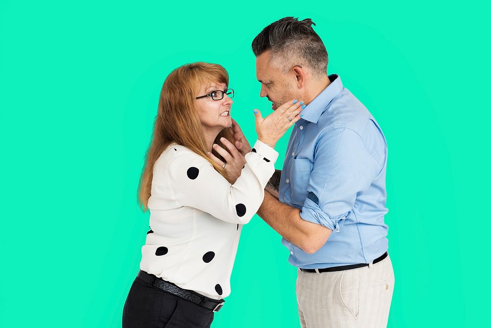 Couple Angry Studio Portrait Concept