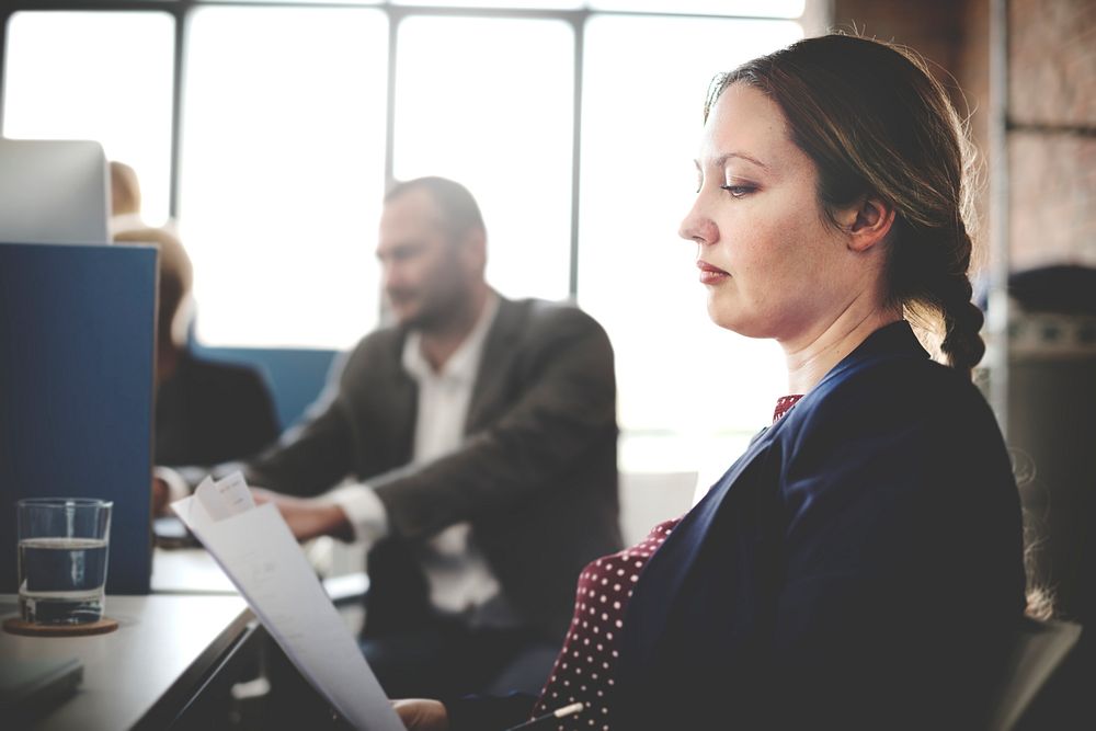 Business Team Busy Working Workplace Cocnept