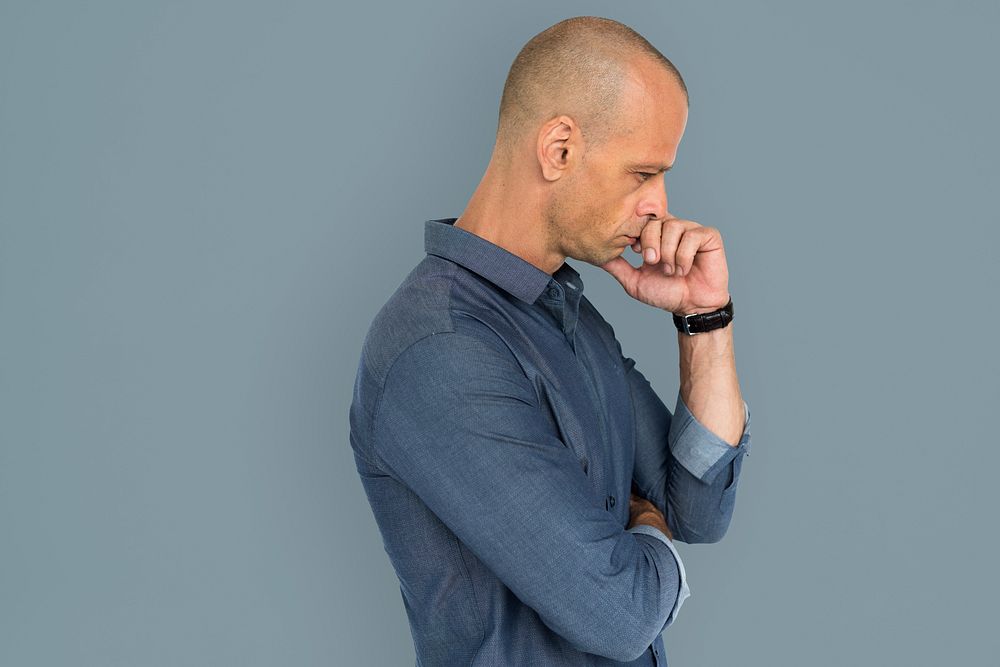 Man Curious Thinking Portrait Photography Concept