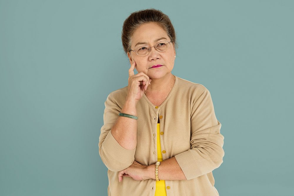 Woman Serious Studio Portrait Concept