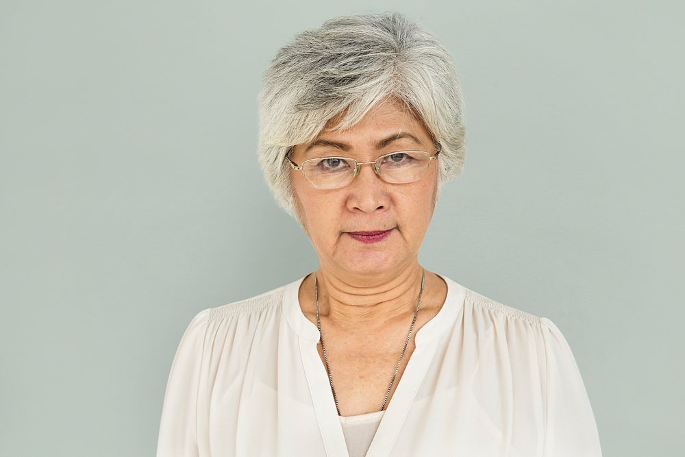 Woman Serious Studio Portrait Concept