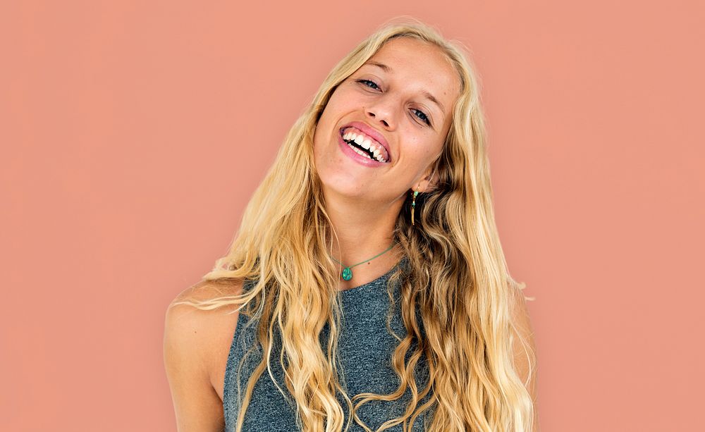 Woman Cheerful Studio Portrait Concept