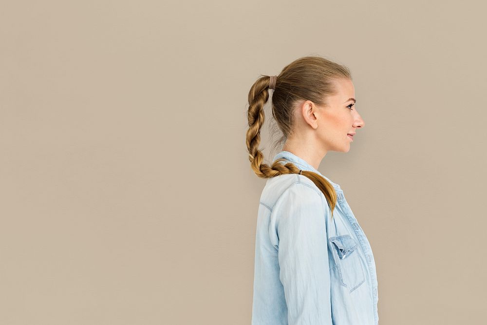 Woman Cheerful Studio Portrait Concept