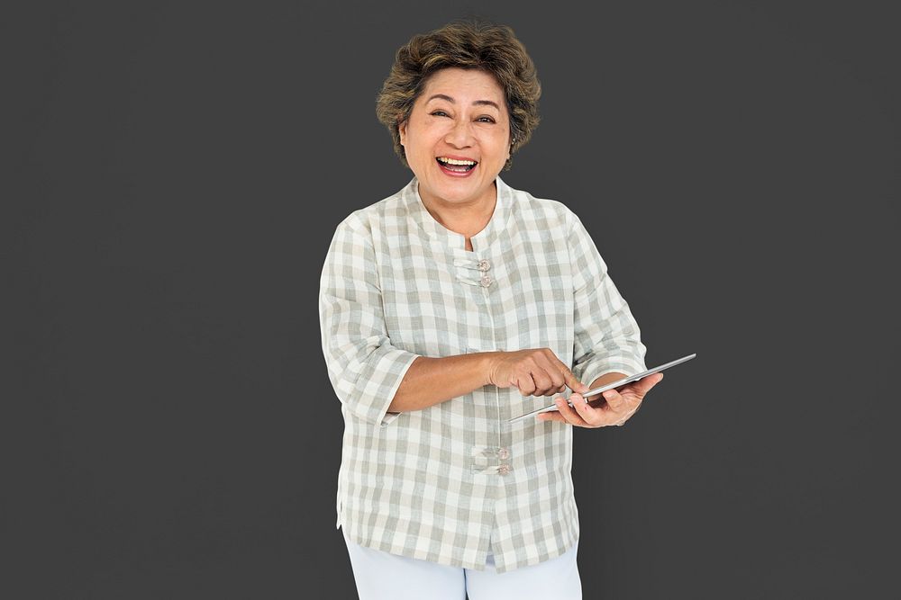 Woman Cheerful Studio Portrait Concept