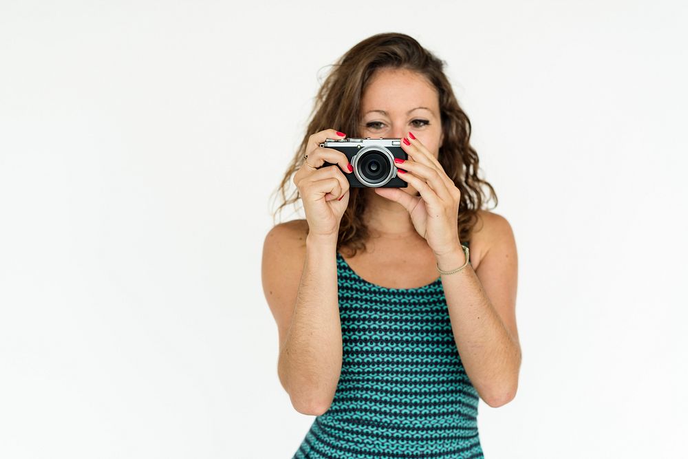 Woman Cheerful Studio Portrait Concept