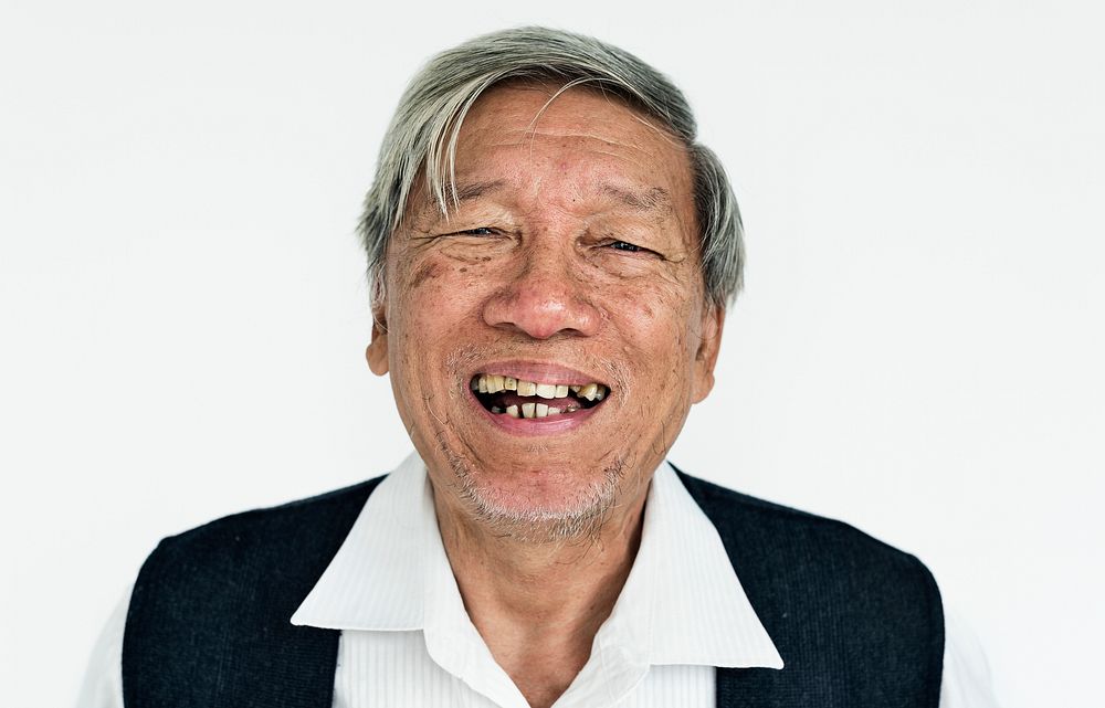 Worldface-Thai senior adult in a white background