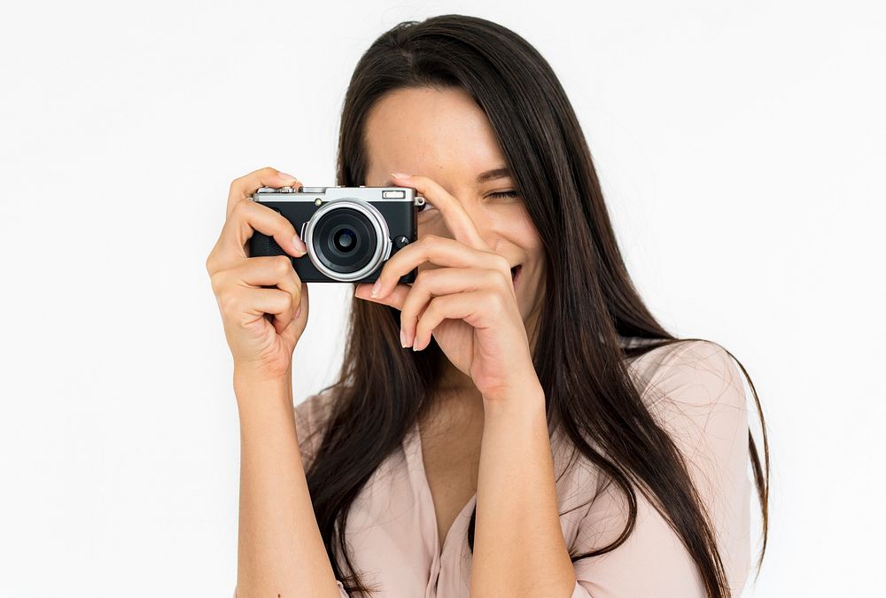 Woman Smiling Happiness Camera Portrait Concept