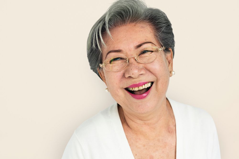 Portrait of a happy senior Asian woman